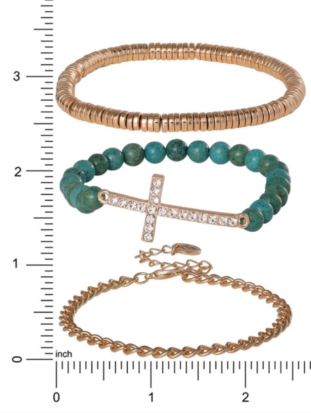 Jessica Simpson Women's Cross Bracelet Set, 3-Piece